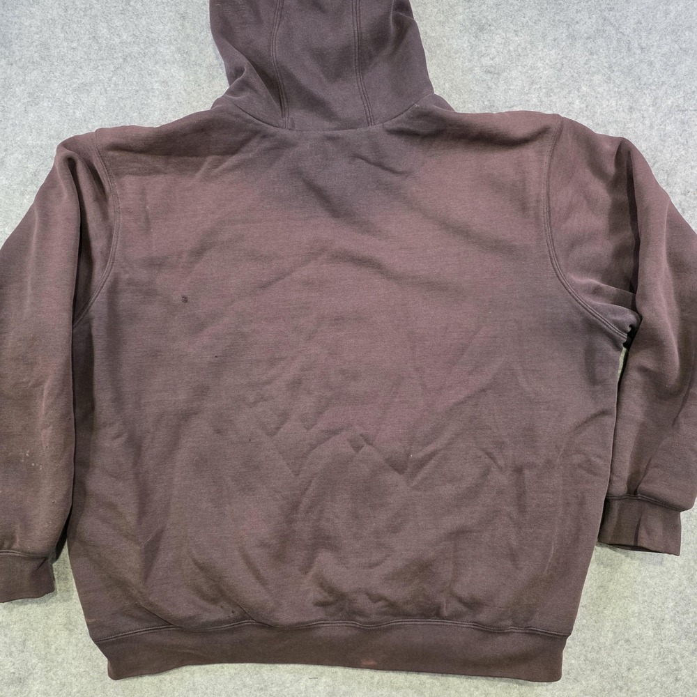 Carhartt Hoodie Mens XL Brown Lined Workwear Sweatshirt Pullover FADED J170 - Picture 15 of 16